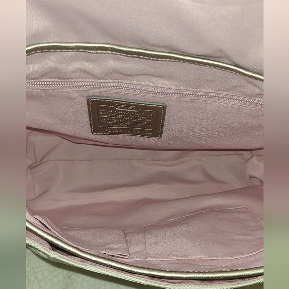 Coach Kyra Signature Messenger Bag White and Silver - Picture 12 of 15